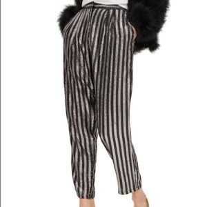 Topshop Black and Silver Sequin Pants